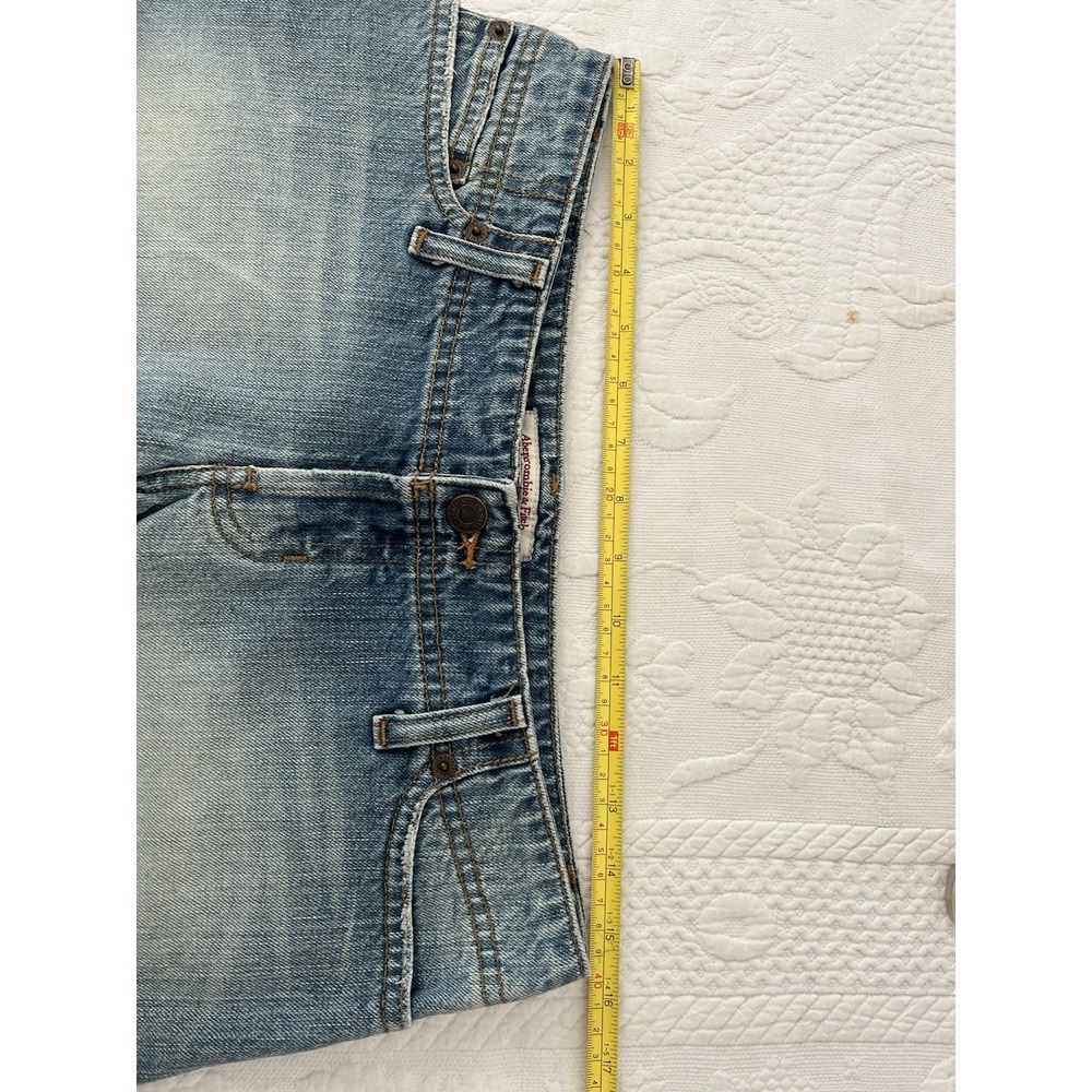 Vtg Y2K Abercrombie & Fitch Women's Low Rise Blue Jean Denim Mini Shorts Size 2 - Picture 11 of 15